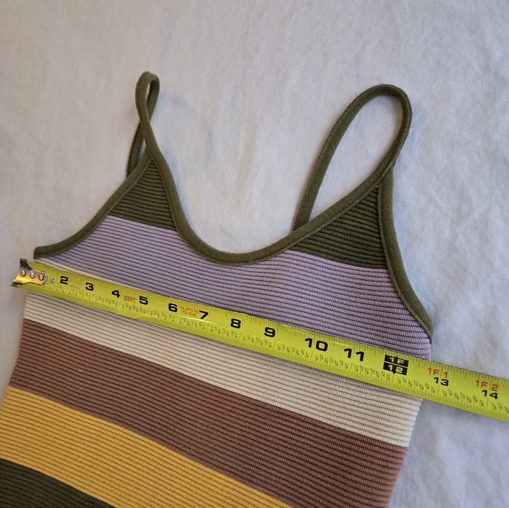 Dreamers Retro Stripe 90s Y2K Knit Spaghetti Strap Tank Top XS - Picture 5 of 9